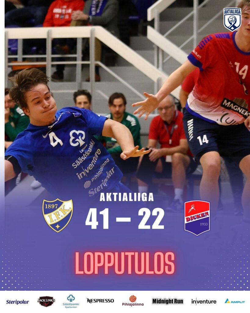 Slutresultat: HIFK – Dicken 41–22.