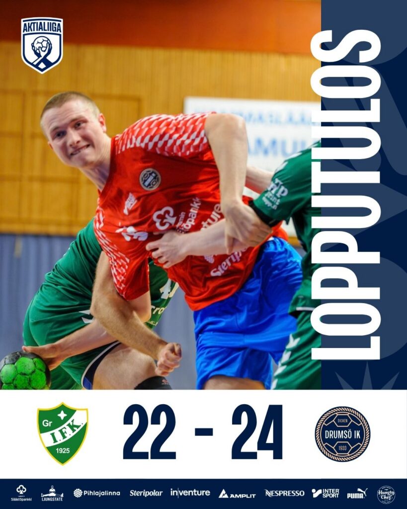 Slutresultat: GrIFK – Dicken 22–24.